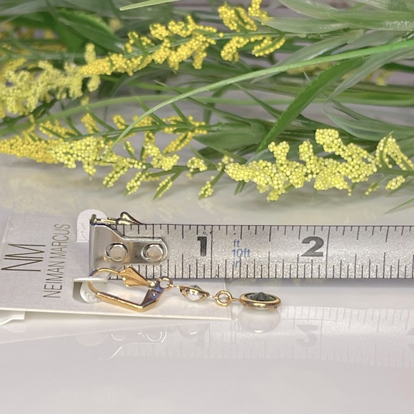 Neiman Marcus Green & Goldtone Stone Statement Earrings - Picture 5 of 6